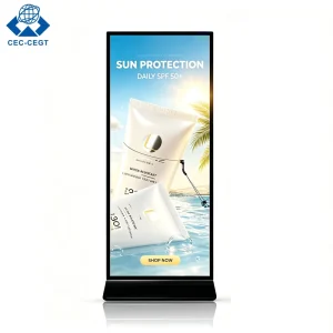 Outdoor Floor Standing Digital Poster Kiosk Touchscreen Full Screen High Brightness Display for Shopping Mall Retail Store