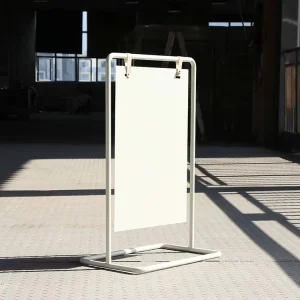 Outdoor Floor-Standing Swinging Frame Sign with Metal Advertising Board for Store Entrances and Sidewalks