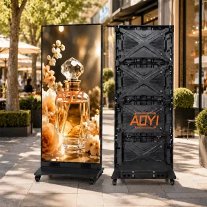 Outdoor Foldable LED Poster Display P2.5 P3 P4 640x1920mm High Brightness Waterproof Digital Signage Portable Advertising Screen
