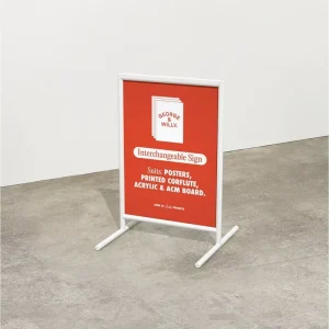 Outdoor T Shaped Floor Standing Display Rack with Acrylic Display Board