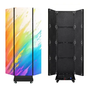 P2 1280x1960mm Movable Three-Fold Indoor Full-Color LED Digital Poster Self-Service Floor-Standing
