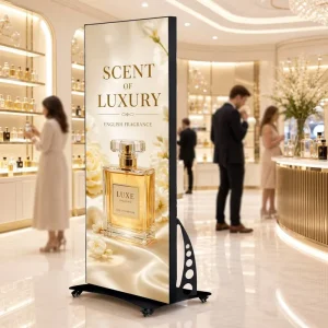 P2.5 Vertical Advertising Totem 640x1920mm Quick Lock Magnetic Border for Duty Free Shop Airside Boutique Wall