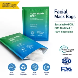 PCR Recyclable GRS-Certified Facial Mask Bag Cosmetic Pouch
