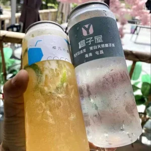 PET Beverage Can 330ml Clear Soft Drinks Bottle Juice Tea Can Ring pull Aluminum Cap Custom Logo Heat Transfer Printing