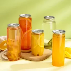 PET Cans Custom Printing Juice Beverage Jar Bottle Packaging for Cake Dessert
