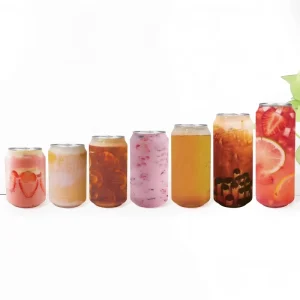 PET Juice Can Set 250ml 350ml 375ml 500ml Empty Plastic Juice Packaging Easy Open End for Beverage Food Milk Soda Logo