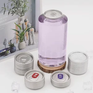 PET Lid Sealed Cylinder Beverage Cans and Bottles for Juice Soda Beer Disposable Transparent Silk Screen Printed