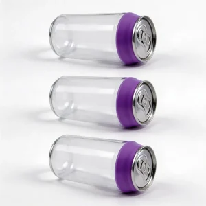 PET Soda Can 90ml 135ml Candy Snack Cookie Packaging Transparent Bottle with Stickers