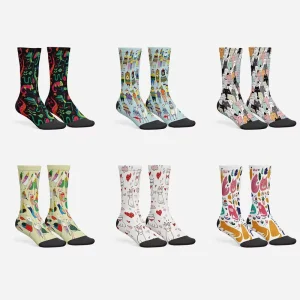POD Sublimation Animal Cartoon Crew Socks Unisex Funny Colorful Novelty Casual Socks Custom Logo Pattern Chaussettes