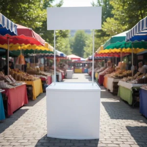 PP Promotion Counter Banner Stand Portable Outdoor Display Reception Table for Exhibition