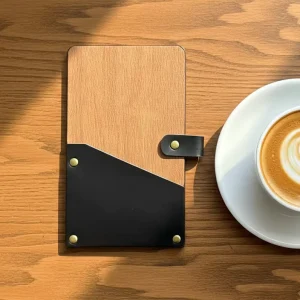 PU Leather Checkbook Bill Holder Menu Booklet
