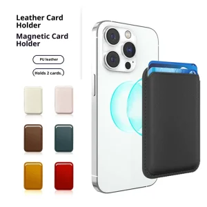 PU Leather Magnetic Mobile Phone Case with N52 Strong Magnet (2800 Gauss) Wallet Function Includes Phone Grip