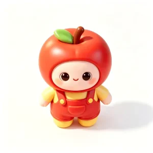 PVC Toy Factory OEM Custom Cute Red Apple Cartoon Character Art Figure Accept Customer Drawing Customization Valentine Gift