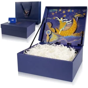 Package Solution Gift Boxes with 3D Pattern Lid Square Design Paper Gift Box Packaging for Christmas