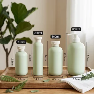 Packaging Cosmetique Flacon Plastique Body Lotion Packaging Shampoo and Conditioner Bottle Green Cream Bottle