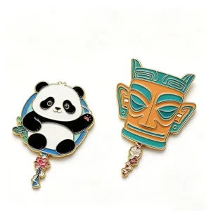 Panda Sanxingdui Mask Metal Fridge Magnet Hard Enamel Custom Design Refrigerator Magnet Gift OEM