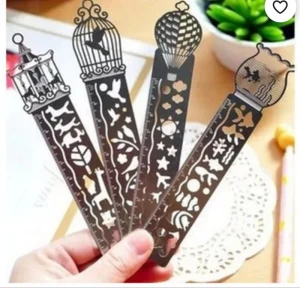 Paper Clips Ruler Shaped Gloss White Dye Sublimation Aluminum Hollow Bookmark Metal Blank for Book Marks