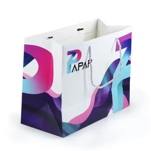 Paper Packaging Bag Custom Logo Printing Tailored Soft Art Paper Package Bags for Consumer Electronics Products Outer Packing
