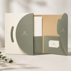 Paper Presentation Folders Two Pockets Design Custom Printed Company Brochure Holder Premium Stationery Document
