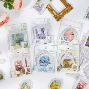 Paper Soft Color Dream Collection Series Retro Relief Daily Decoration Versatile Material Stickers 30 Pieces Frame Landscape
