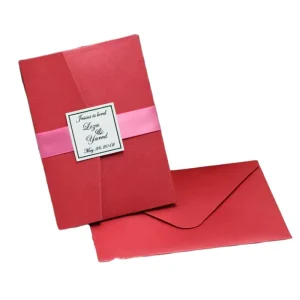 Party Invitation Pocket Design Envelope With Custom Logo Tag and Ribbon Elegant Wedding