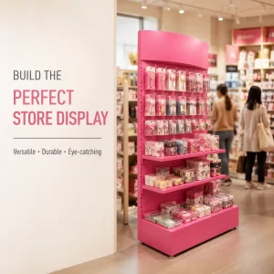 Pegboard Floor Display Stand Hardware Tool Merchandise Display Rack With Top Header Board