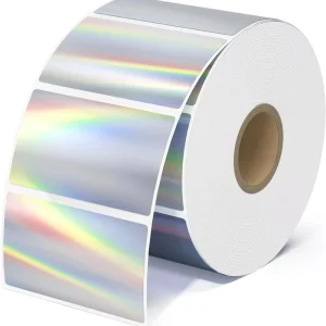 Personal Logo Printing Custom Sliver Hologram Label Sticker Adhesive Waterproof Brand Design Die Cut Holographic Vinyl Stickers