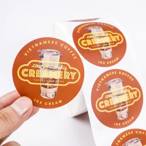 Personalised Customized Vinyl Roll Waterproof Gold Foil Label Printing Custom Business Product Logo Stickers Packaging Label
