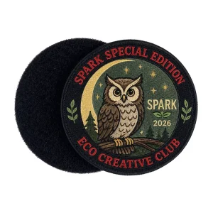 Personalized 3D Custom Embroidered Logo Patches for Eco Creative Club, Professional Hook and Loop Identity Badge AWELLS