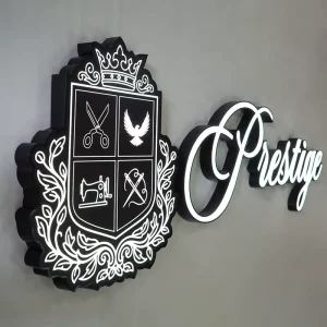 Personalized 3D LED Illuminated Sign Custom Acrylic Logo Plaque for Boutique Salon and Office Branding Backlit Wall Decor