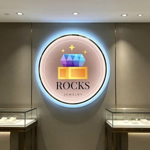 Personalized Acrylic Glowing Brand Sign for Boutique Jewellery Stores Custom Lighted Business Wall Display for Makeup Studios