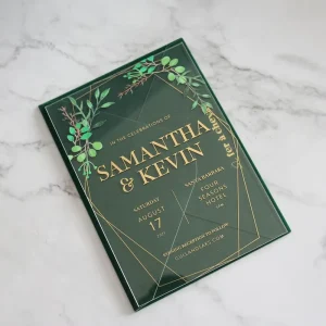 Personalized Clear Acrylic Invitation 5*7 Inches Wedding Invites with Velvet Envelope