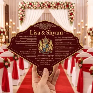 Personalized Crest Ornate Shape Wedding Invite Card Custom Gold Foil Couple Names for Luxury Wedding Guest Invitation Supplies
