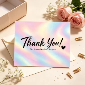 Personalized Custom Birthday Thank You Greeting Cards Elegant Paper Gift Insert Cards Custom Logo Printed Blessing Cards for