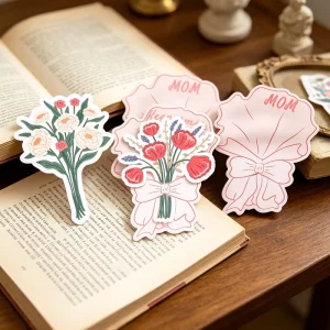 Personalized Floral Greeting Card Set 2Pcs Flower Theme Cards Wedding & Party Invitations Party Favors & Holiday Cards