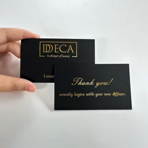 Personalized Gold Foil Business Cards For Clothing Brand Black Paper Name Business Card with Qr Code