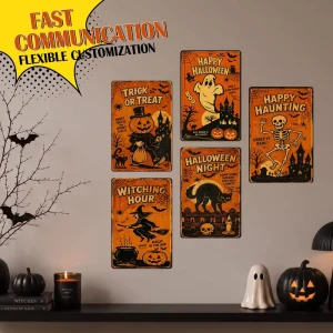 Personalized Halloween Ghost Witches Metal Sign Funny Wall Decor Creative Gifts for Home Outdoor Vintage Metal Poster