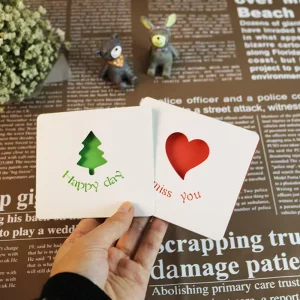 Personalized Hollow Out Cardboard Greeting Card Exquisite Elegant Small Gift for Clients Loved Ones Also for Florists Bakeries