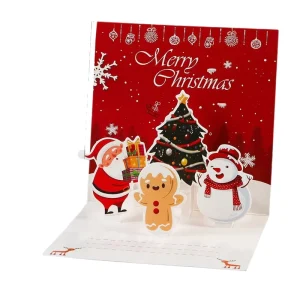 Personalized Interactive 3D Pop up Greeting Card Fireplace Design with Screen Printing on Coated Paper Biodegradable Packaging