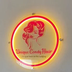 Personalized LED Backlit Acrylic Neon Logo Sign UV Printed Graphics for Shopfront and Interior Business Branding