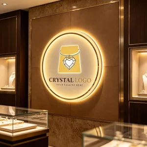 Personalized LED Backlit Storefront Signage for Boutique Jewellery Shops Custom Glowing Brand Wall Panel for Makeup and Nails