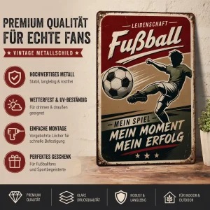 Personalized Vintage Football Soccer Aluminum Metal Sign Sports Wall Decor
