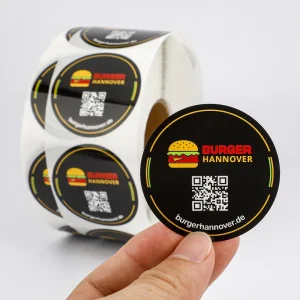 Personnalisé Custom Roll Printing Sticker Waterproof Vinyl Adhesive Round Food Packaging Labels Stickers With Logo And Qr Code