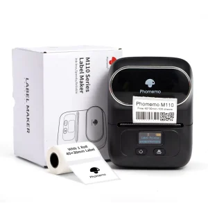 Phomemo M110 Mini 53mm Wireless Rechargeable Inkless Thermal Label Maker Portable Sticker Printer for Retail Barcode