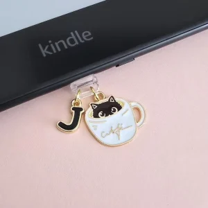 Phone Charging Port Dust Cover Custom logo Cartoon cat Phone Garniture Souvenir Phone Charging Port Dust Cover