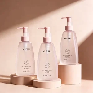Pink Body Lotion Bottle Shower Gel Soap Packaging 250ml Frosted Cosmetic Facial Cleanser Pump Bottle