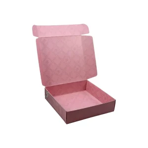 Pink Corrugated Mailer Box Handmade Gift Shipping Packaging UV Coating Embossed Paper Case Luxury Custom Logo Ribbon