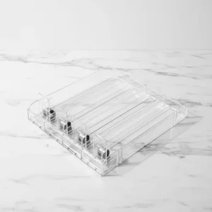 Plastic Acrylic Double Sided Adjustable Retail Power Shelf Divided Unit Cooler Fridge Soda Cans Beverage Facing System Shelf