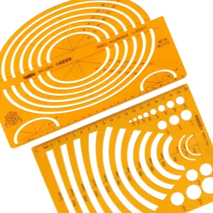 Plastic Elliptical and Semicircle Drawing Rulers for Architectural and Furniture Design