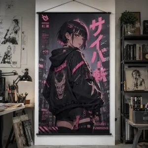 Plastic Rod PVC Scroll Hanging Poster High Quality Reusable High Color Accuracy Rolled Anime Wall Art Poster For Home Decor